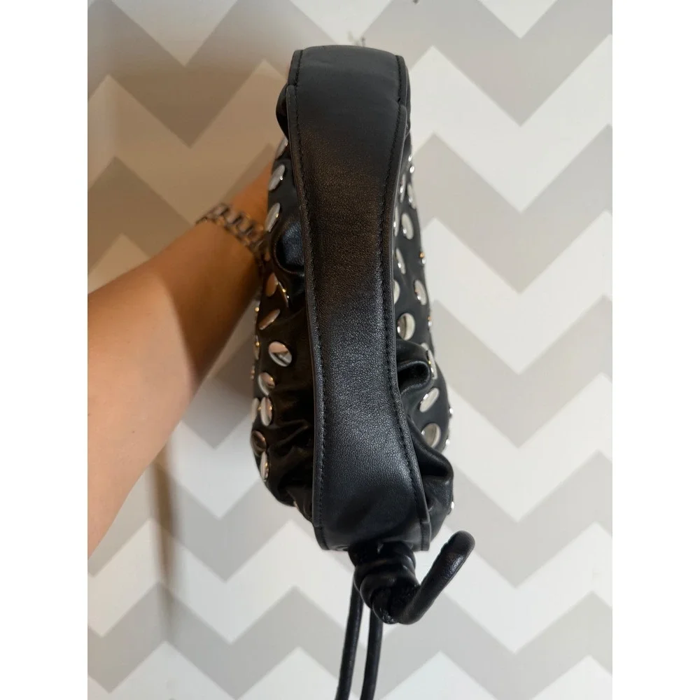 3.1 Phillip Lim Black Leather Studded Origami Mini Bag Hobo Handbag